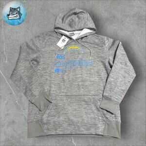 New Nike Los Angeles Chargers Performance Fleece Pullover Hoodie Grey Size XL